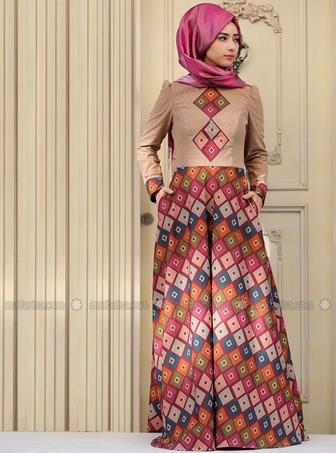 Model Baju Batik Gamis Dengan Kombinasi Kain Sifon