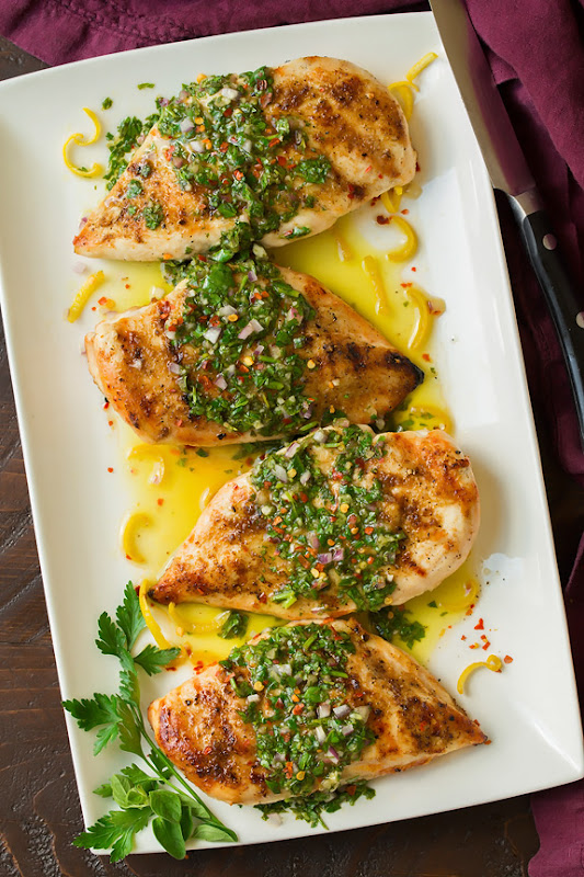 Recipe Cumin Rubbed Grilled Chicken with Chimichurri Sauce