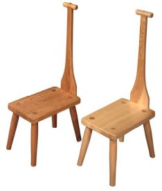 long handled step stool, oak