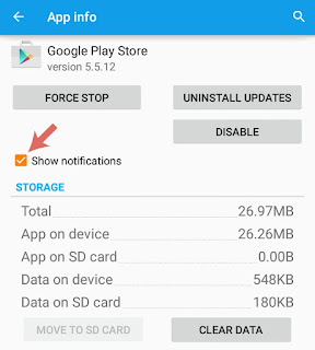 Disable app notifications