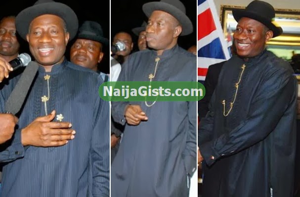 president jonathan dressed in black