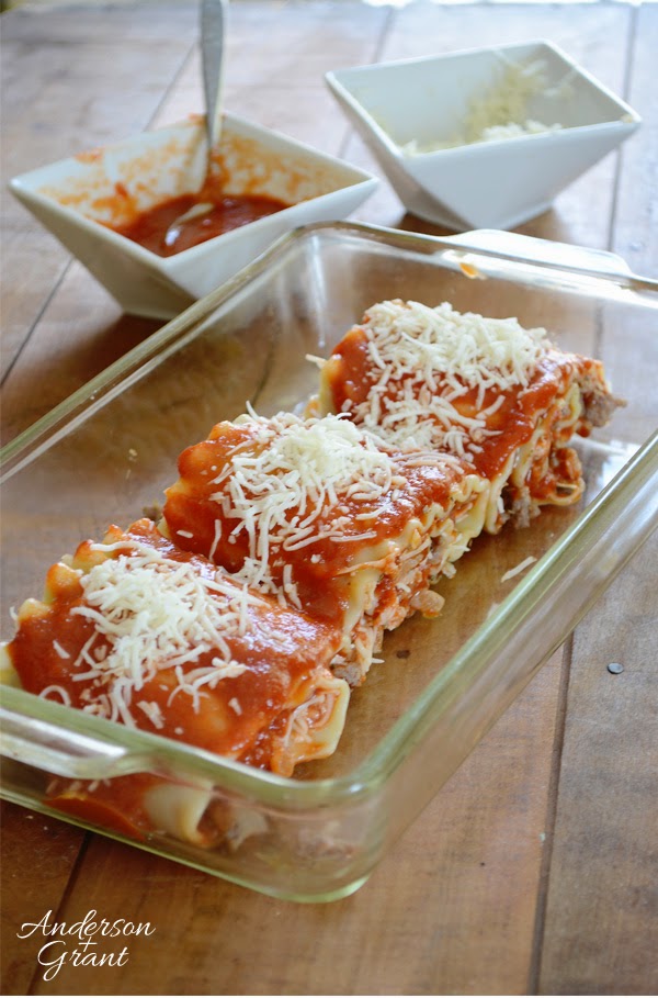 Ready to bake a simple supper....Lasagna Rollups from www.andersonandgrant.com