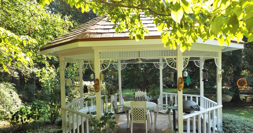 MARIETTE'S BACK TO BASICS {Our Gazebo with Chair Cushions}