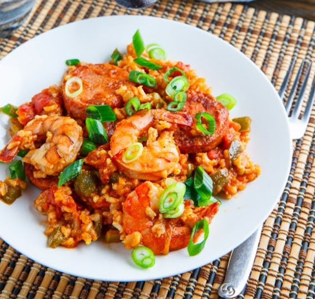 Healthy Jambalaya with Sausage & Shrimp #lowcarb #paleo