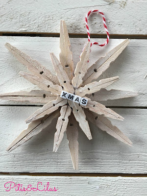 DIY ESTRELLA DE NAVIDAD CON PINZAS Y CHALK PAINT