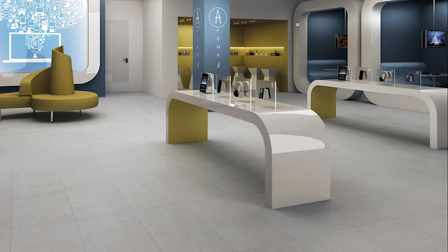 Porcelain stoneware Galaxy collection - A balanced hybrid of concrete and elements of of stone