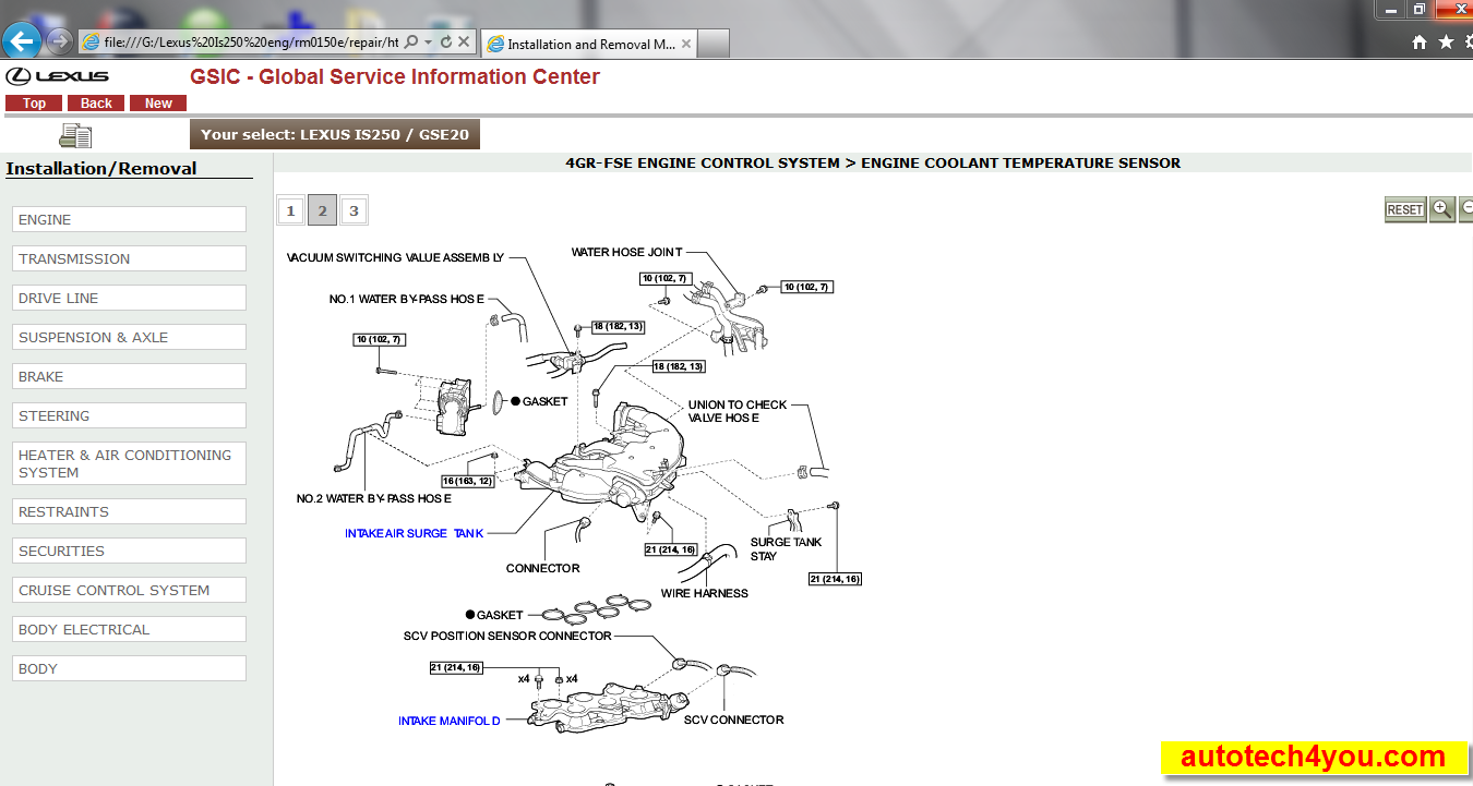 AUTOTECH4YOU LEXUS IS250 workshop Manual