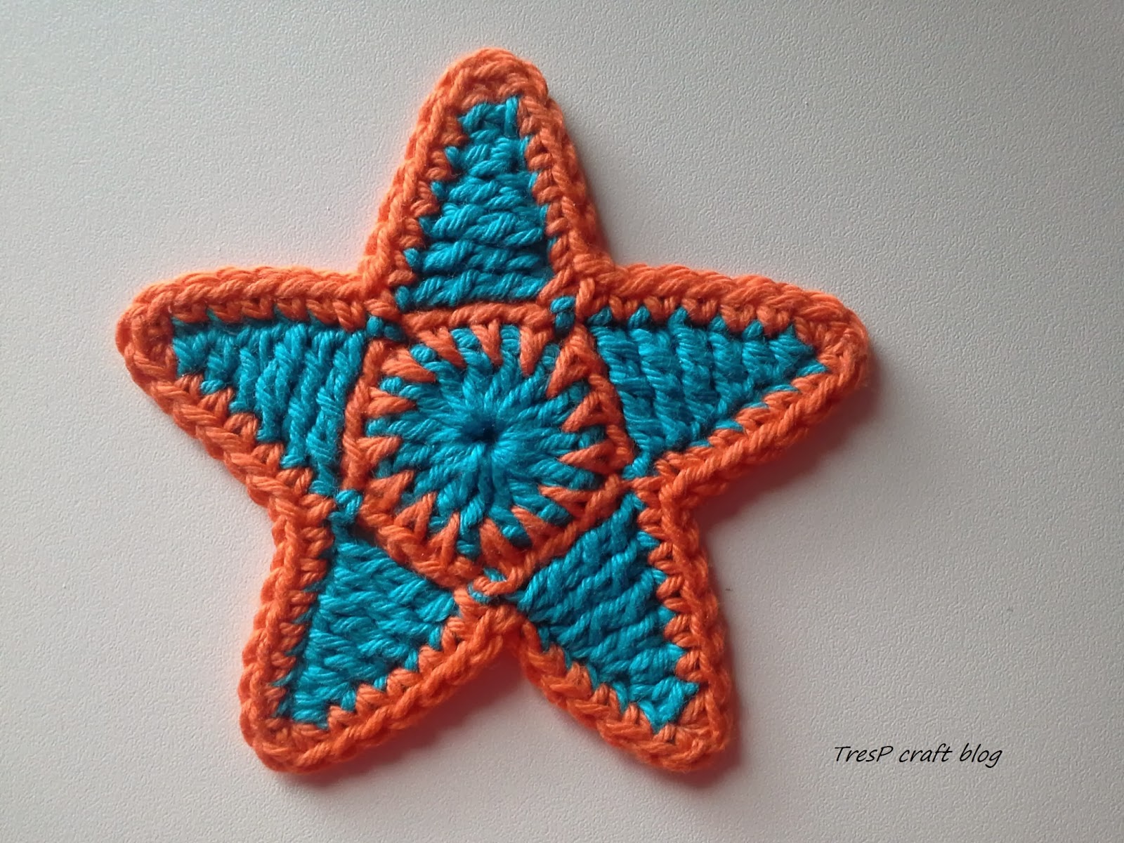 TresP craft blog TUTORIAL ESTRELLA DE CROCHET