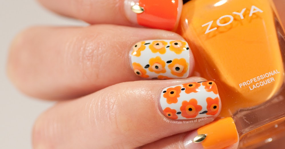 1. Simple Orange Nail Art Designs - wide 5