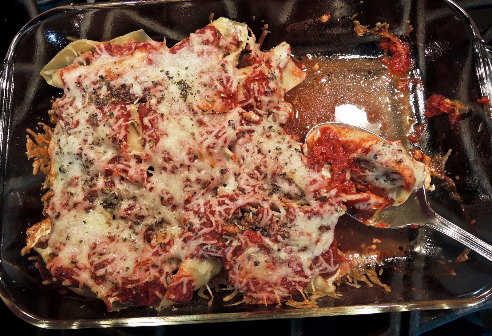 The Briny Lemon Veal Stuffed Shells with RedWine Marinara