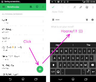 Evernote Android App: customize note creation button "+" - quick text notes 7