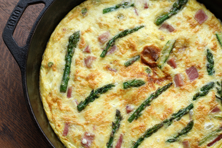 A Less Processed Life What's For Dinner Asparagus, Ham, and Goat Cheese Frittata