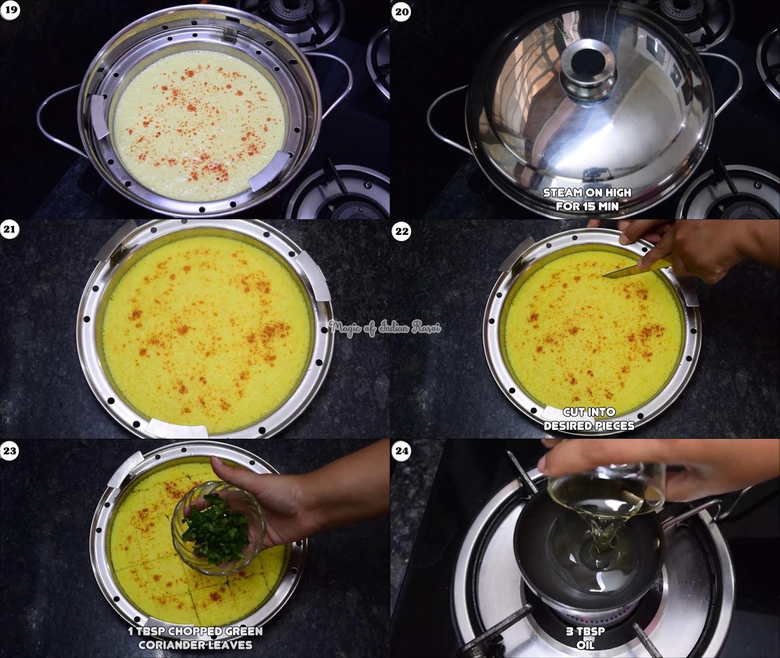 Instant Moong Dal Dhokla Recipe - मूंग की दाल का इंस्टेंट ढोकला - Priya R - Magic of Indian Rasoi