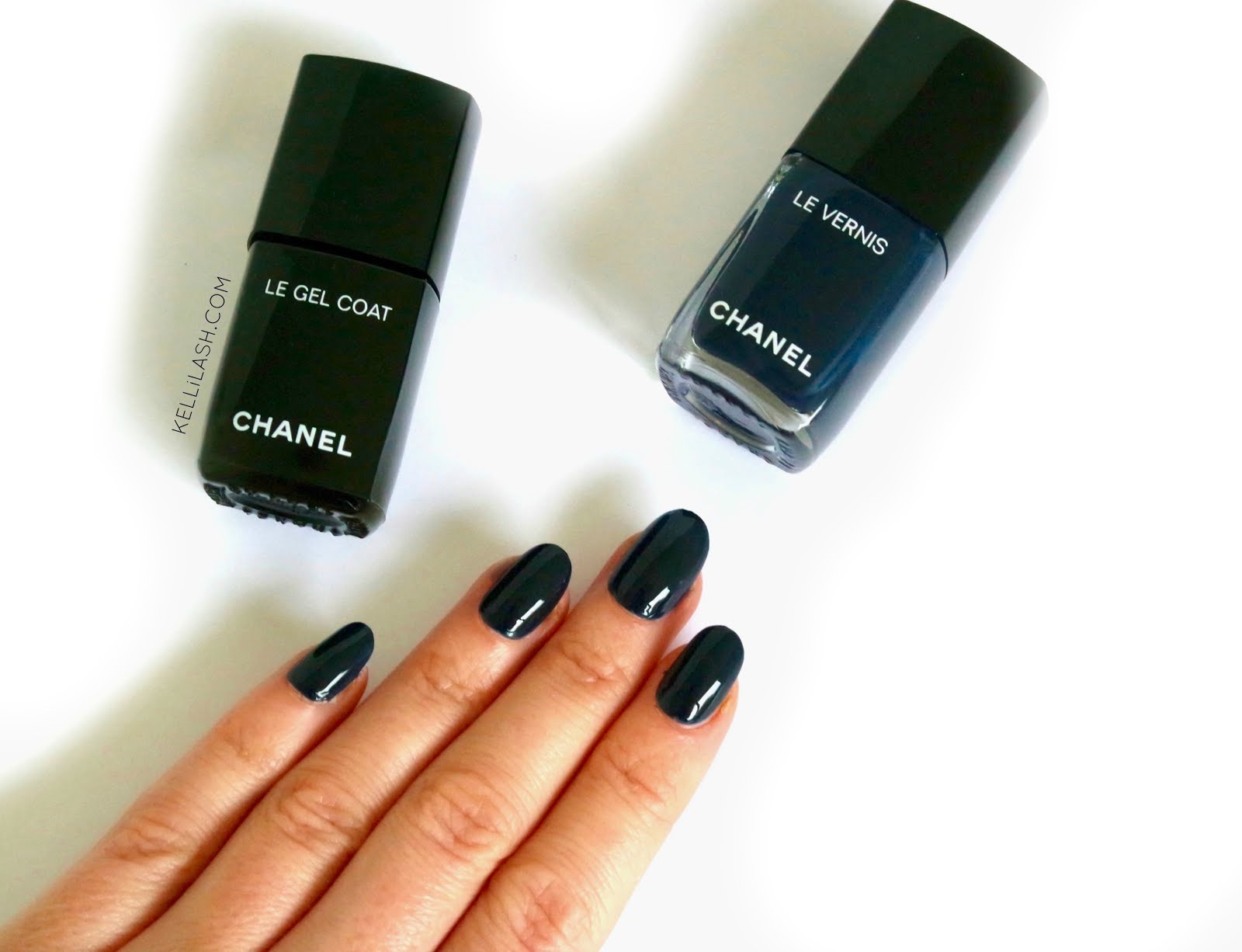 Chanel Black Satin Nail Polish Varnish Stock Photo - Download