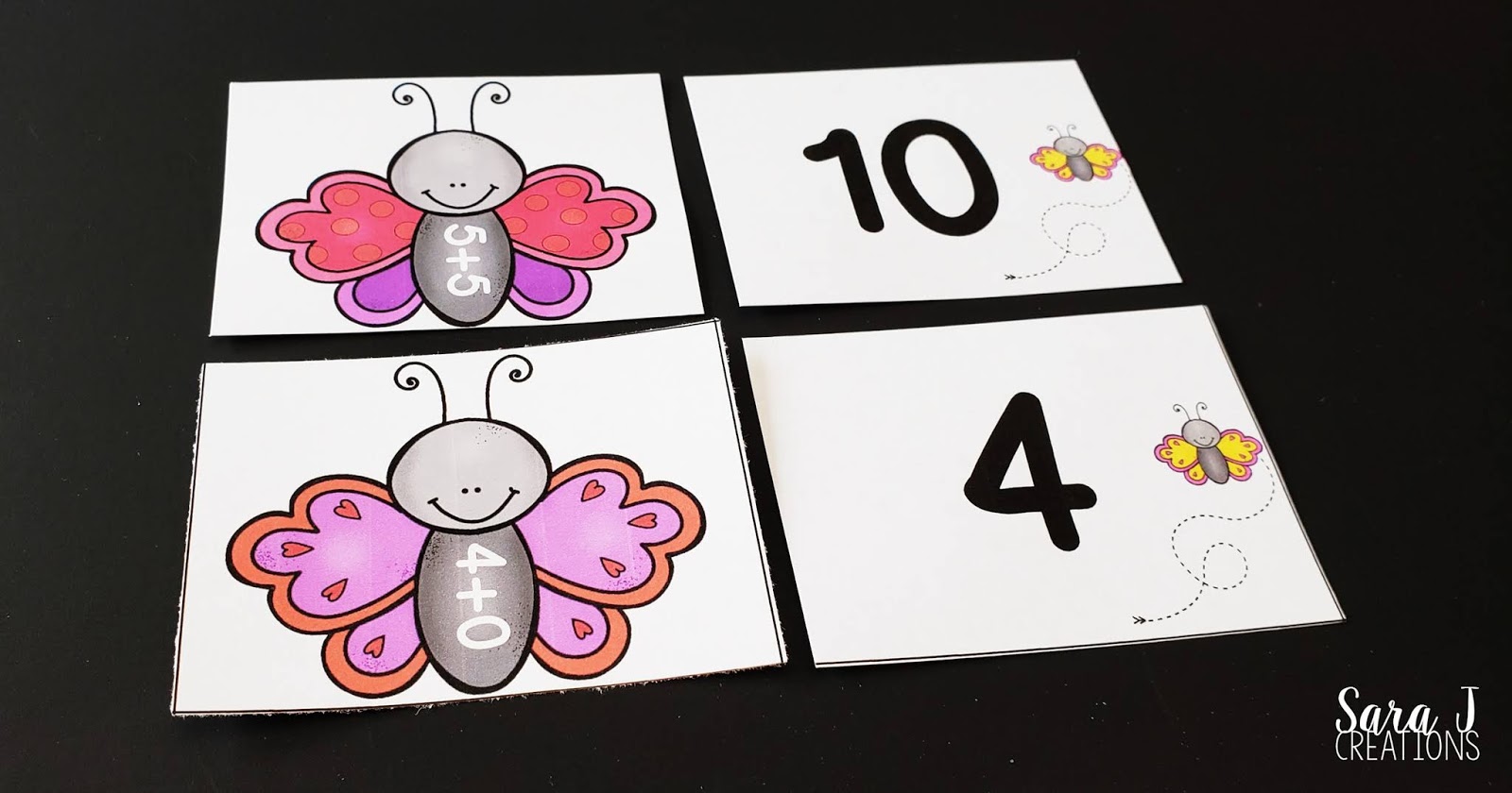 Free Butterfly Addition within 20 Matching Game Sara J Creations