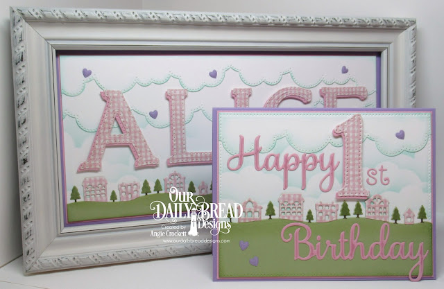 ODBD Custom Dies: Neighborhood Border, Cloud Borders, Pierced Rectangles, Happy Birthday, Large Numbers, Numbers, Clouds and Raindrops, Large Letters; ODBD Shabby Rose Paper Collection, Card Designer Angie Crockett