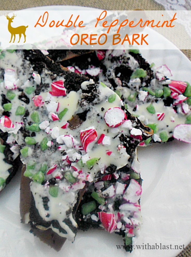 All your favorites in this Double Peppermint Oreo Bark ! Chocolate, Oreos, Peppermint - and packed in a small box or bag this makes the ideal gift