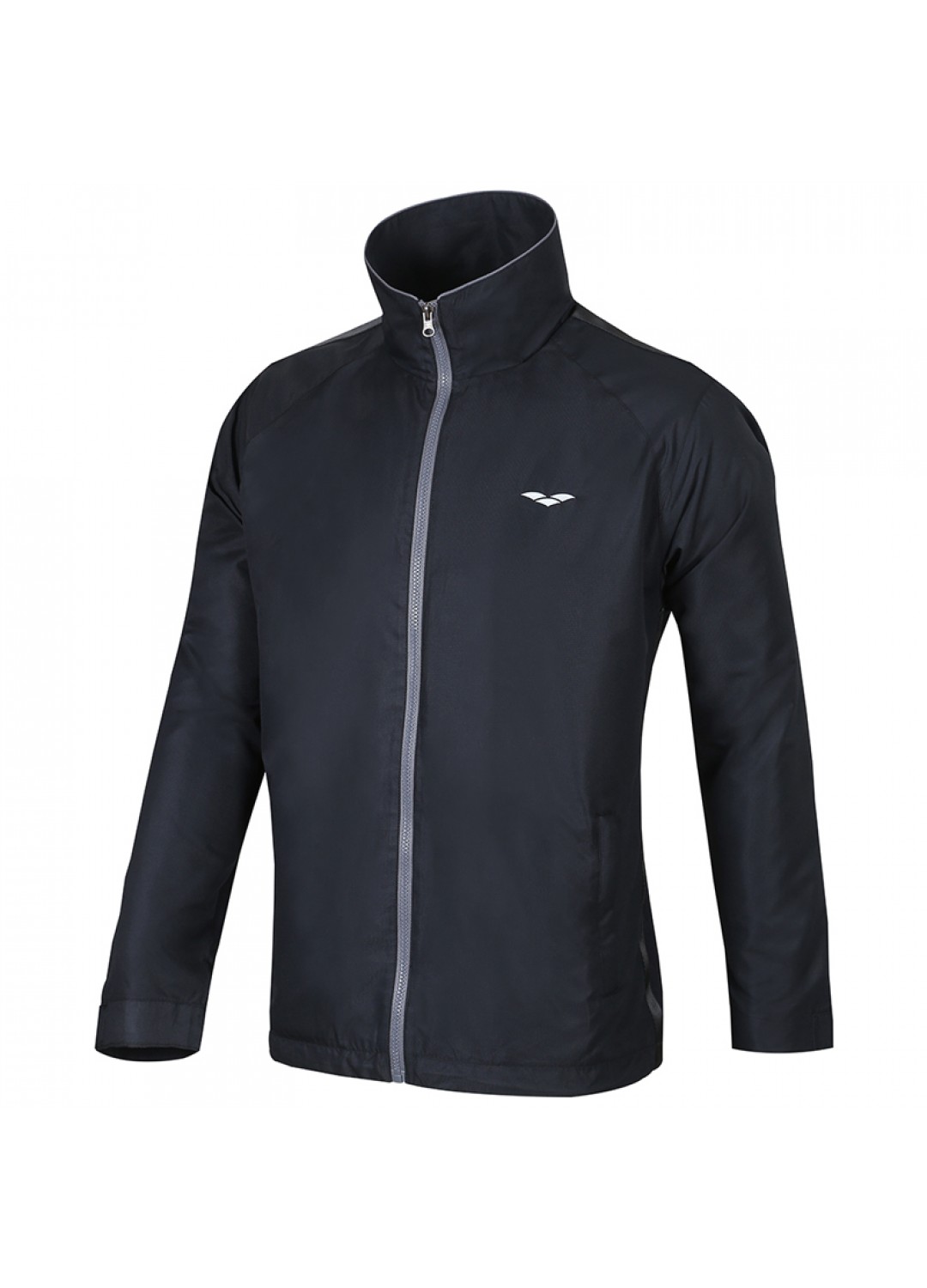 MIER MEN'S WINDBREAKER WARMUP TRACK JACKET, LINED, WATER RESISTANT, BLACK