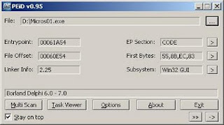 Окно PeiD после вызова файла: