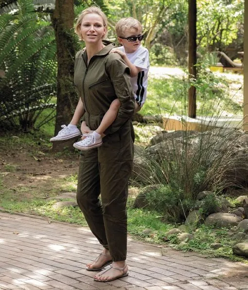 Prince Albert, Princess Charlene, and their children Prince Jacques and Princess Gabriella in South Africa