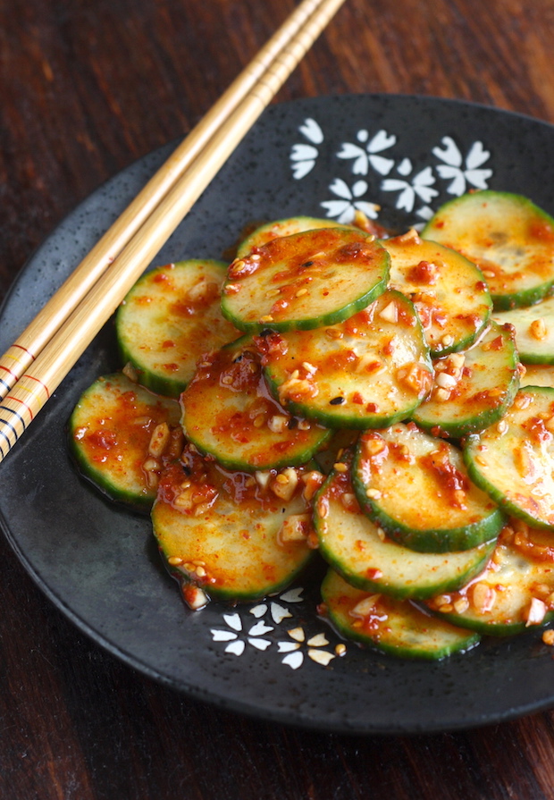 Spicy Korean Cucumber Salad (Oi Muchim) by SeasonWithSpice.com