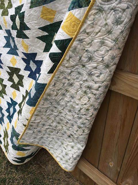 Cluck Cluck Sew Tahoe Quilt pattern in blues and greens