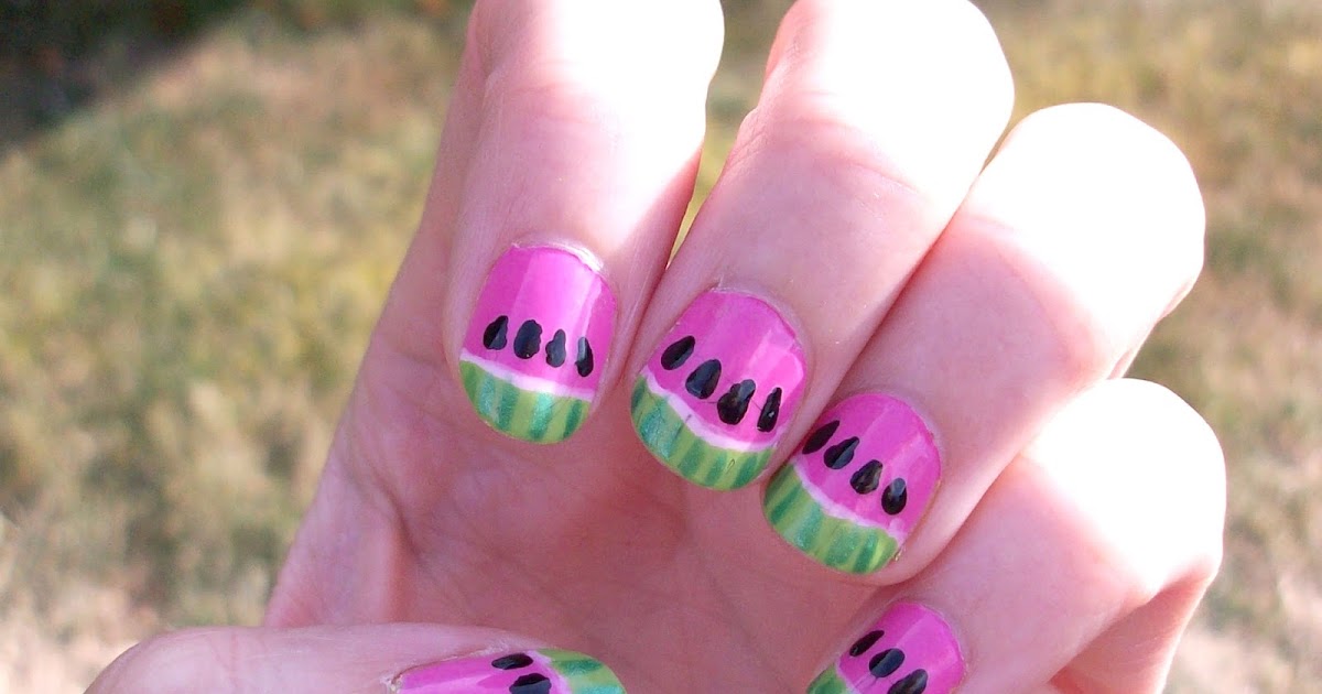 59 Summer Nail Colours and Design Inspo for 2021 : Watermelon Nails | Watermelon  nail art, Summer nails, Nail art