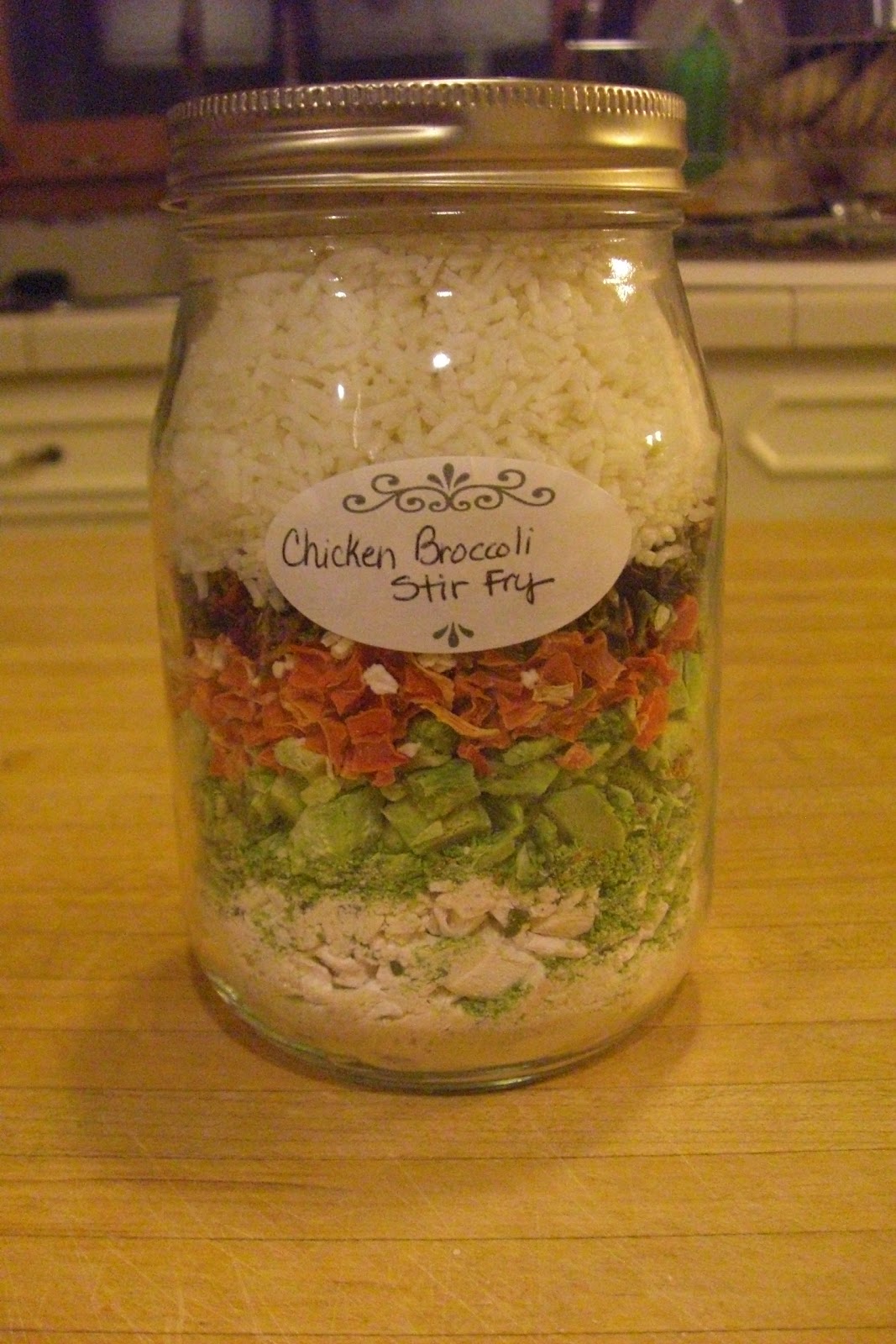 Meals in a Jar with Food Storage Chicken Broccoli StirFry Jar Meal