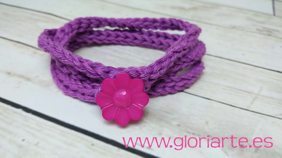 pulsera de crochet con boton