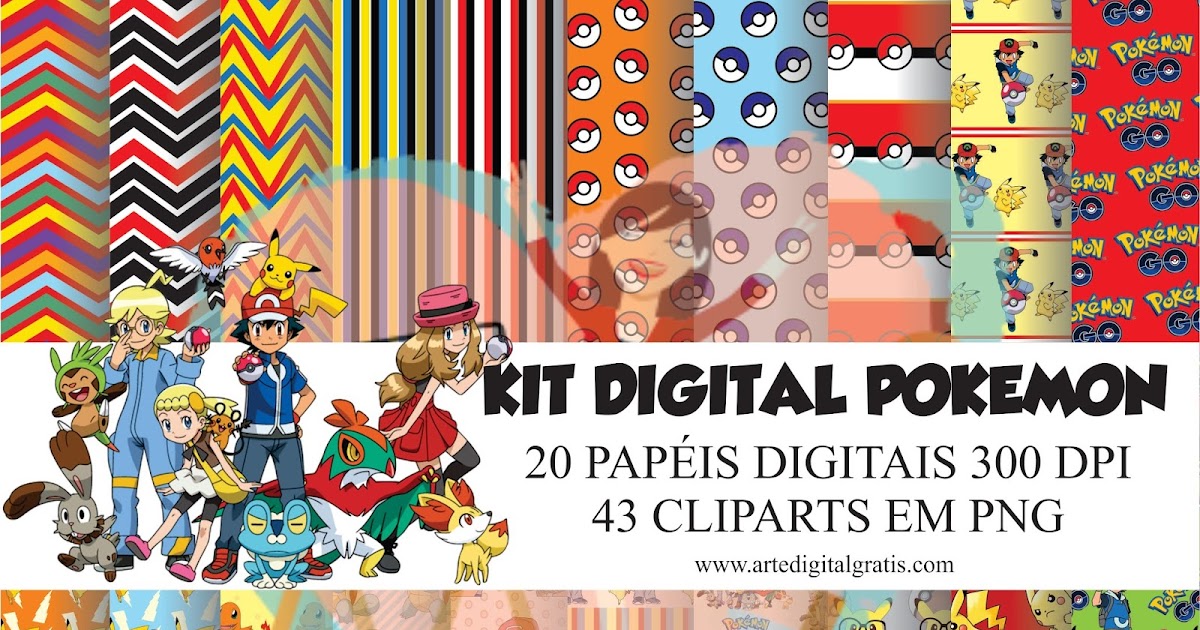 Kit Digital Pokemon - 200+ Artes em Vetor