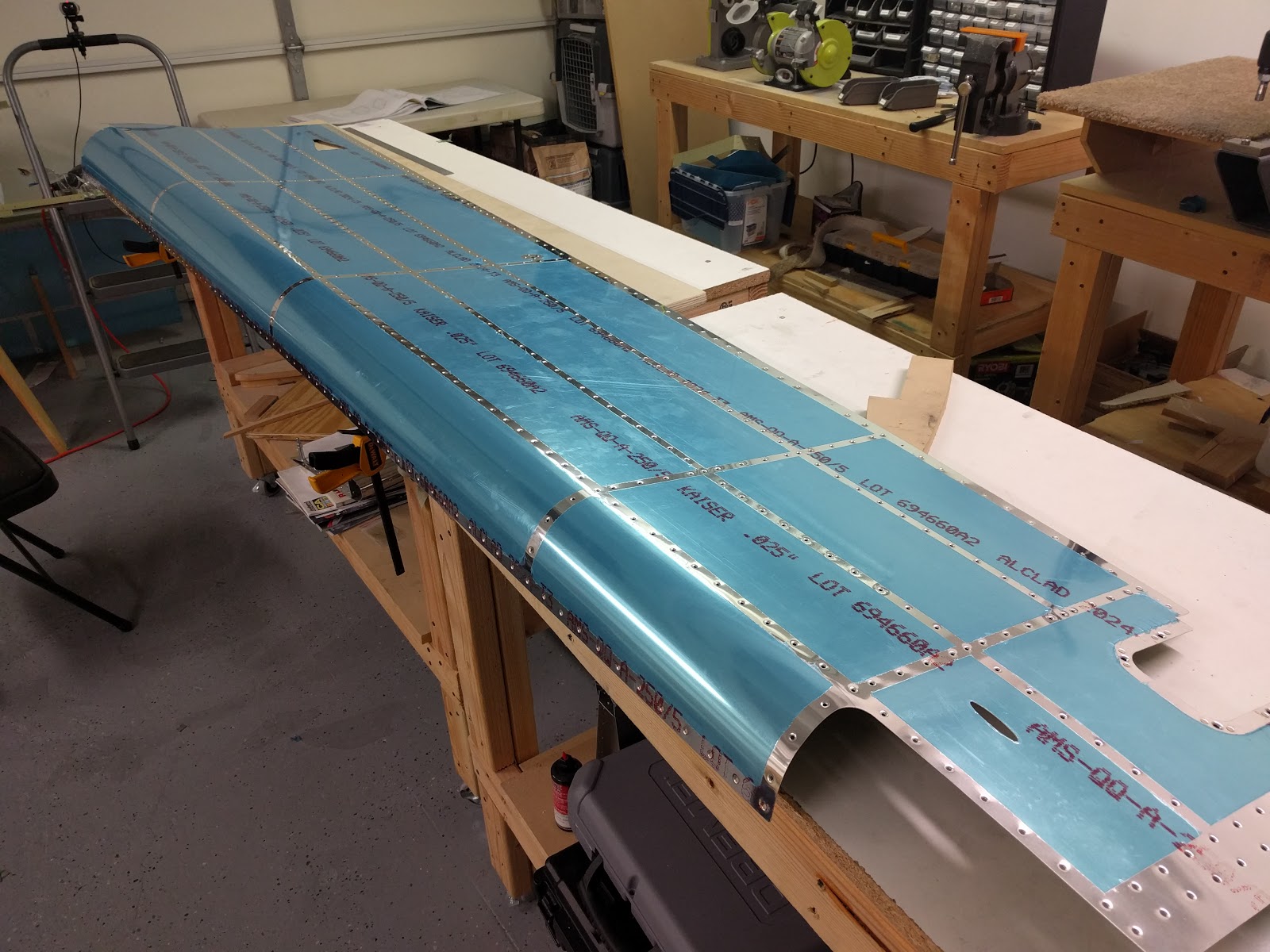 Damazio family's RV10 project Tailcone riveting progress