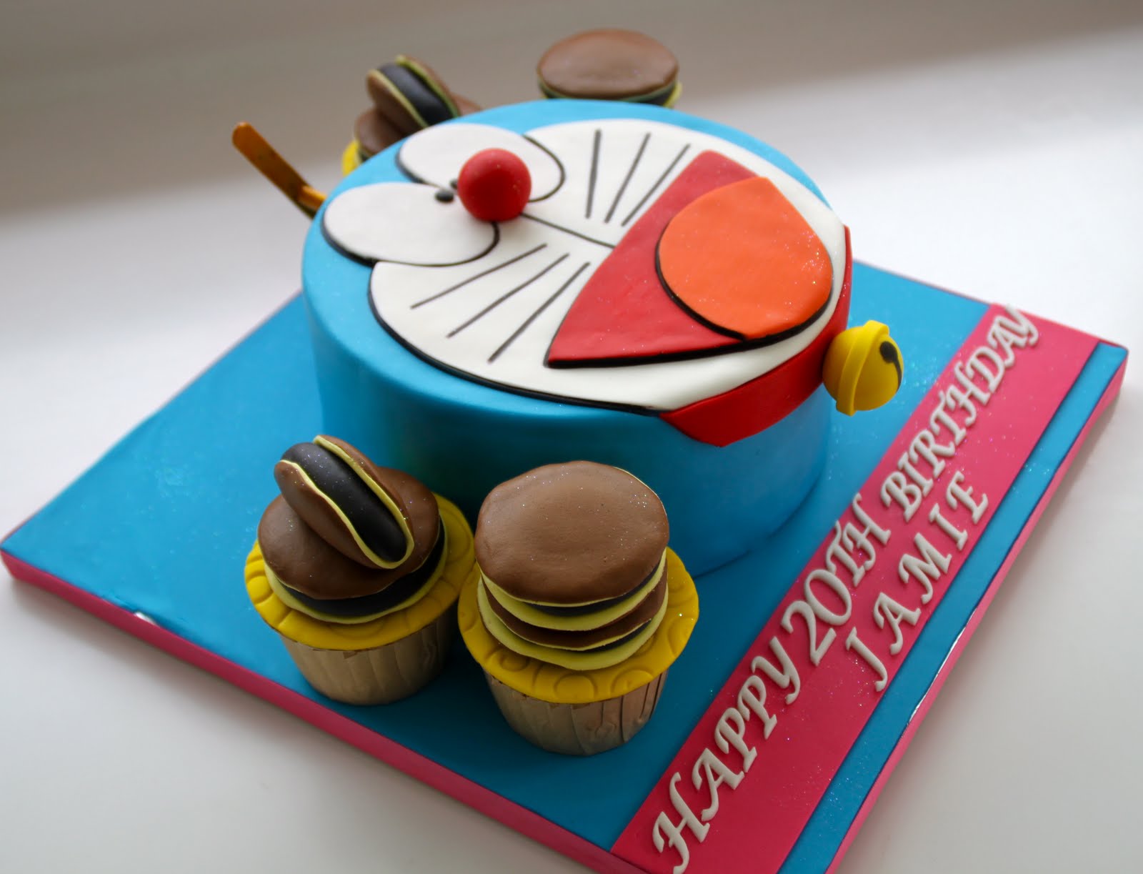 Celebrate with Cake  Doraemon Cake  with Cupcakes