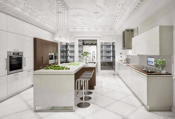 White kitchen with a touch of color