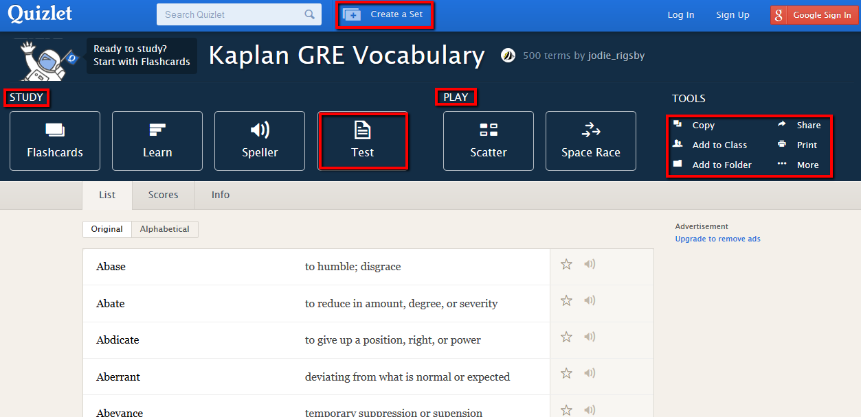 Using Quizlet to Study for the GRE