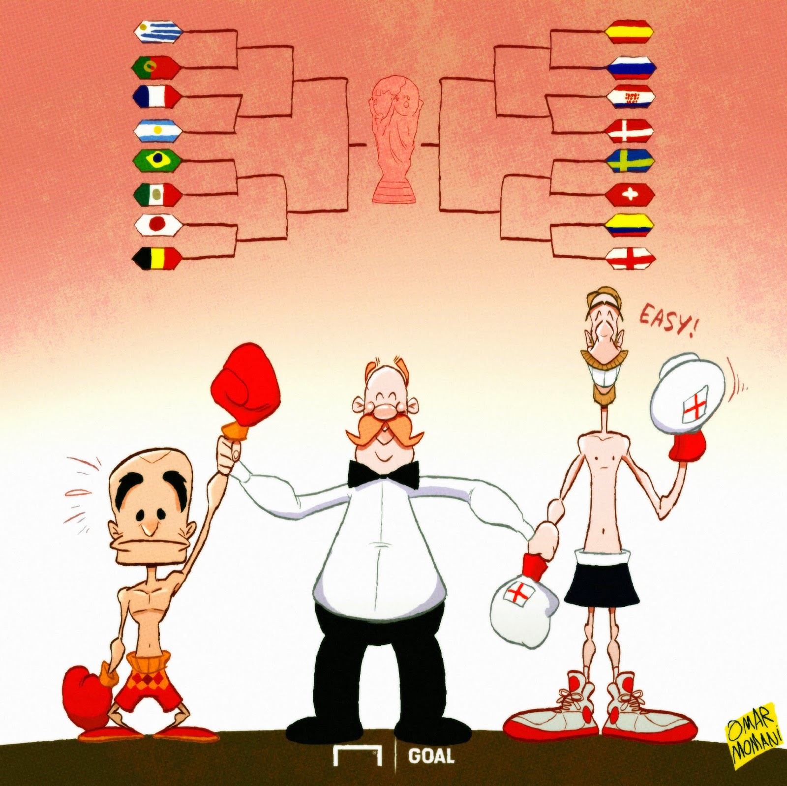 Omar Momani cartoons: Belgium may have won the battle, but have England