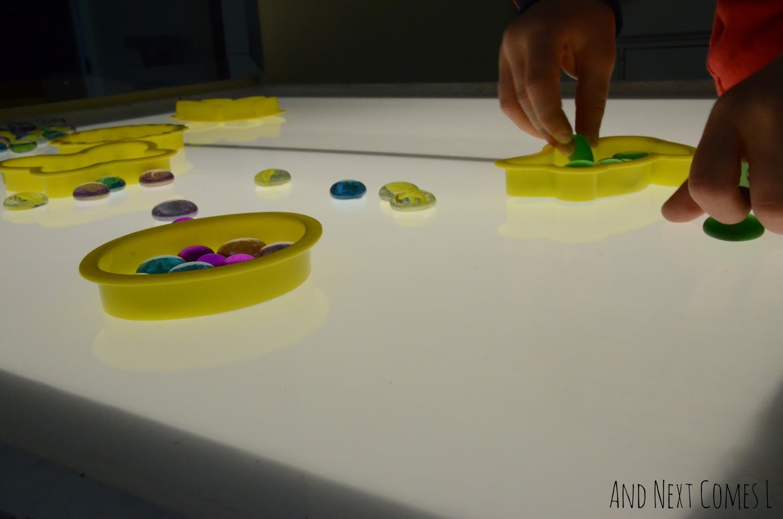 A simple light table idea for Easter and Spring