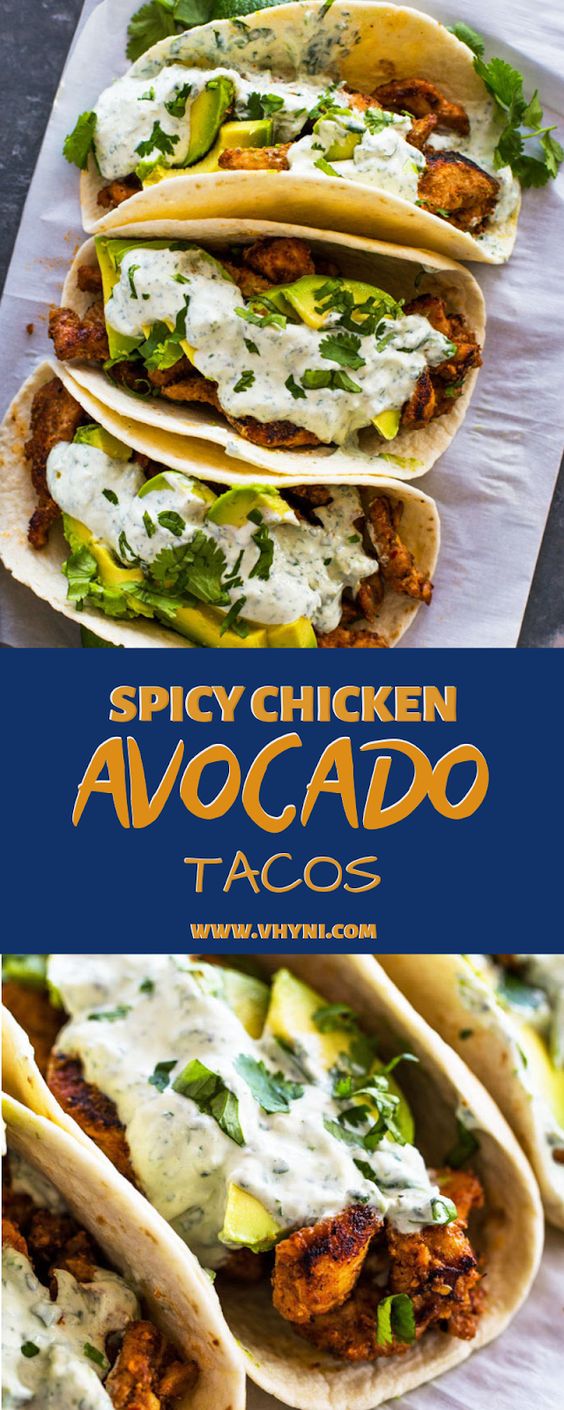 CHICKEN AND AVOCADO TACOS WITH CREAMY CILANTRO SAUCE Simple Delicious