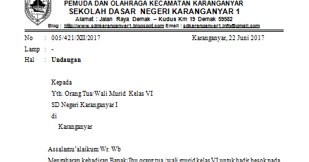 Download Contoh Surat Undangan Pengumuman Kelulusan UN 