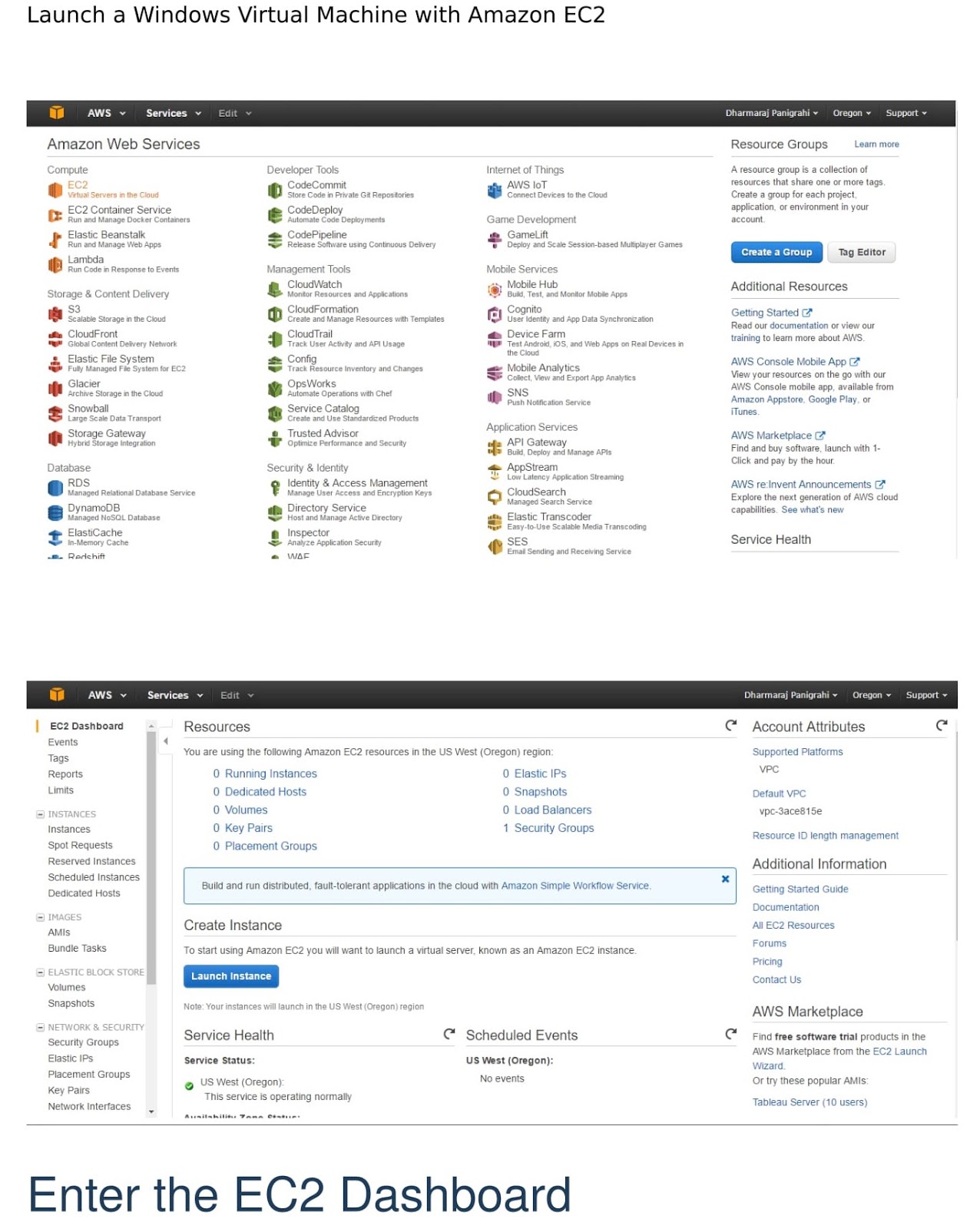 Amazon  Services Launch a Windows Virtual Machine with Amazon EC2