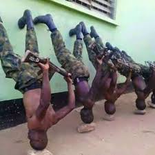 Photos on Nigerian Soldier Punishment During Training Exercise