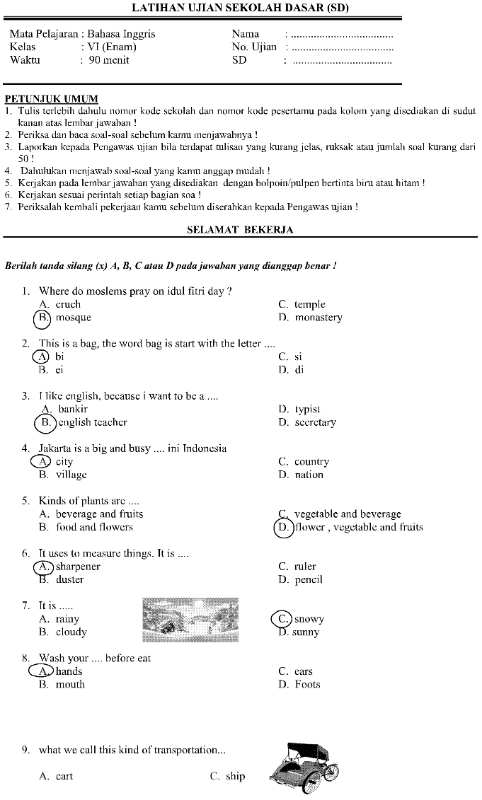 Contoh Soal Um Materi Bahasa Inggris