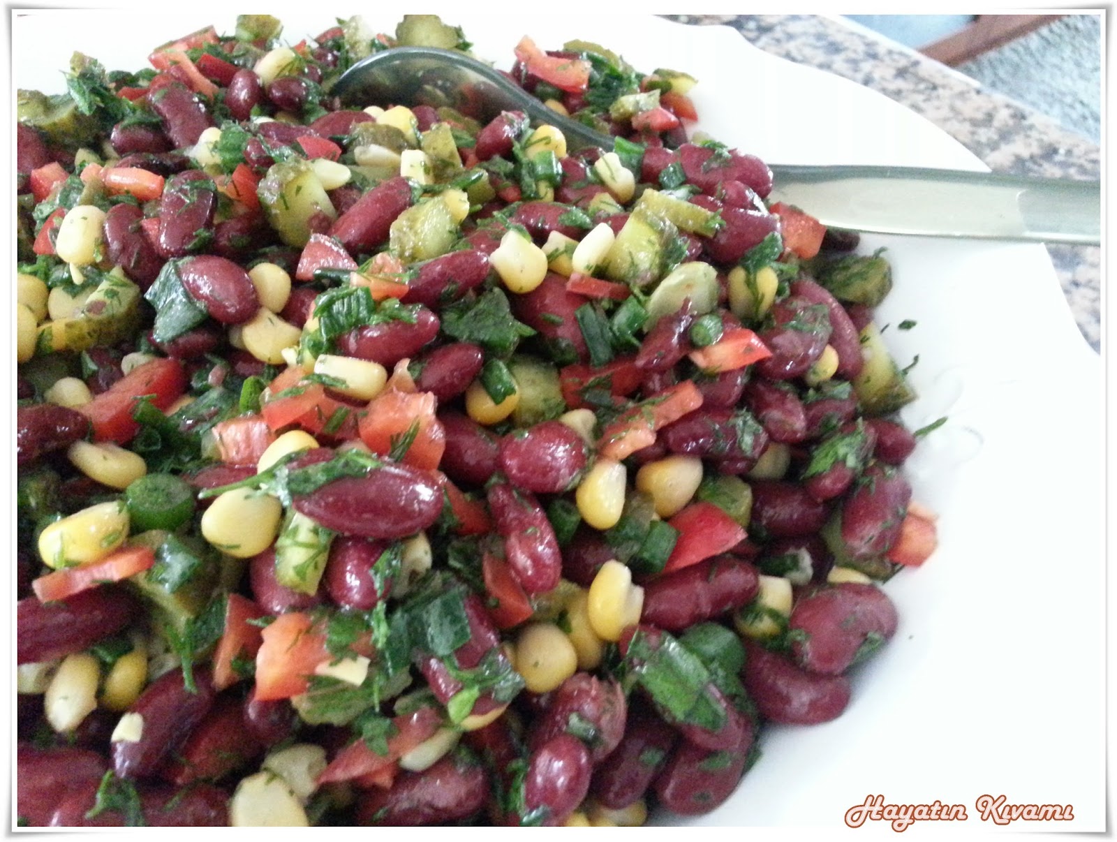 Naneli Fasulye Salatası Naneli Fasulye Salatası