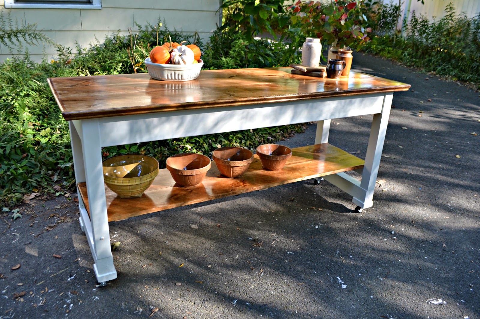 Heir and Space A Vintage Work Bench Turned Kitchen Island