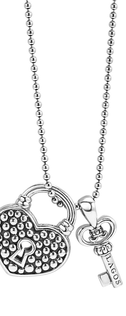 LAGOS Beloved Heart Lock & Key Pendant Necklace