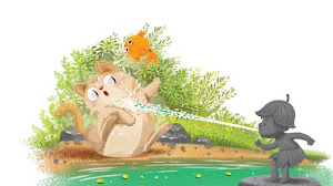 Dongeng anak pengantar tidur : Ikan kecil dan Patung kolam sang penolong.