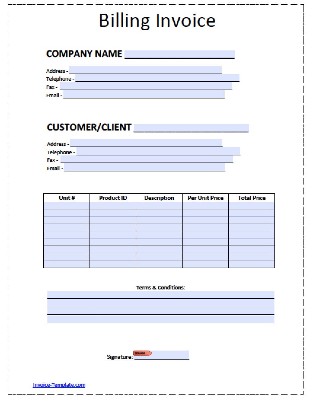 simple invoice word template