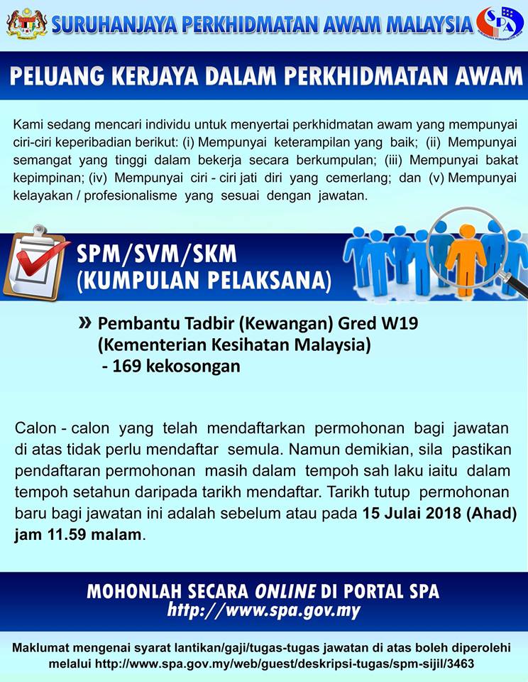 Jawatan Kosong Kerajaan Di Kementerian Kesihatan Malaysia Kkm 15 Julai 2018 Appjawatan Malaysia