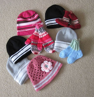 hats, mittens, booties