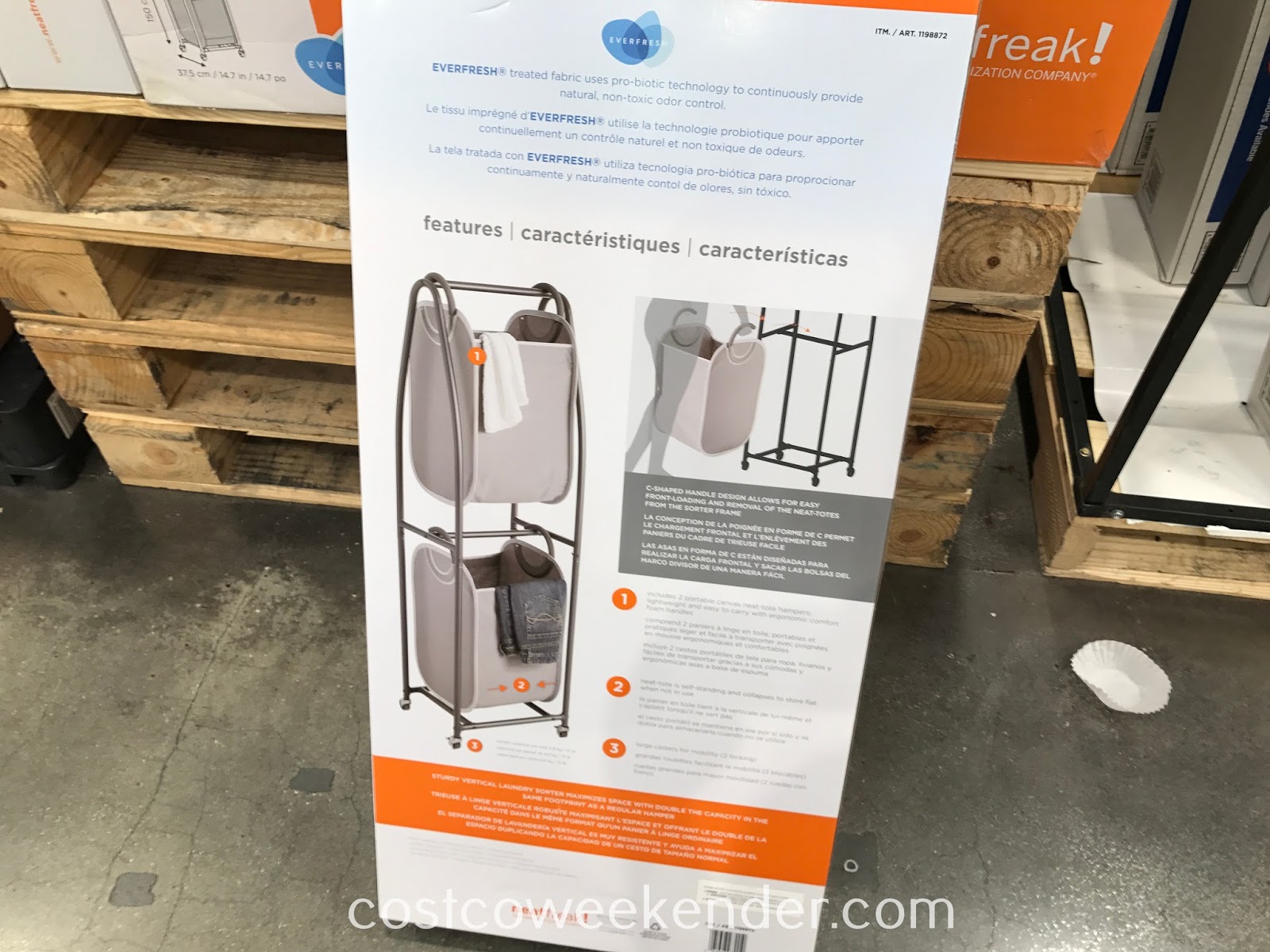 NeatFreak Rolling Vertical Laundry Sorter Costco Weekender