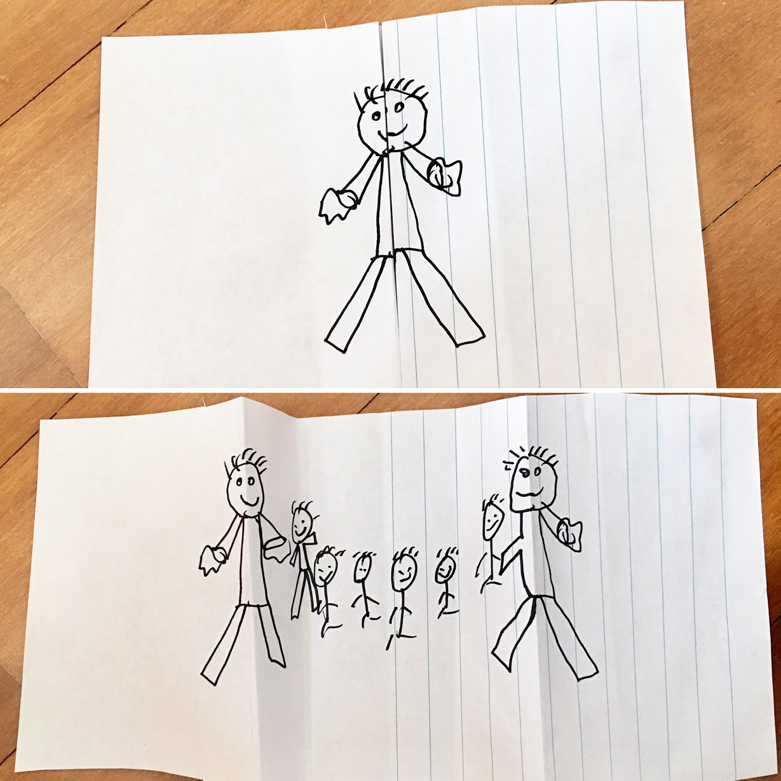 Kids Craft Folded Paper Drawings